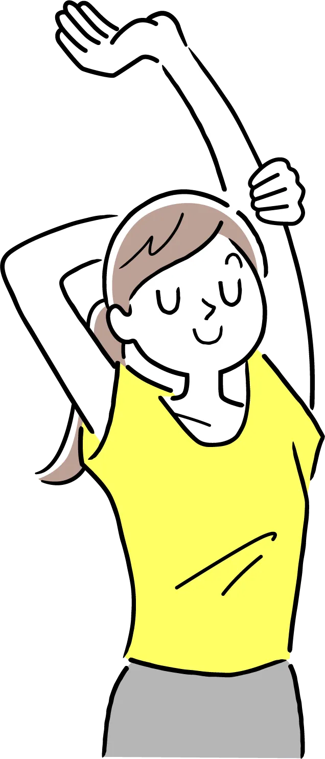 ストレッチする女性のイラスト